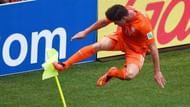 Huntelaar's last-minute penalty took Netherlands to the quarter-finals of the 2014 World Cup